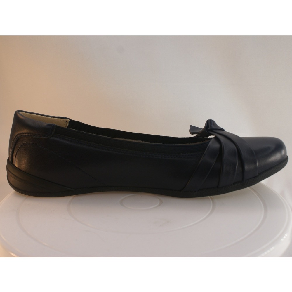 Kim Rogers Geeves Navy Blue Ballet Flats‎ Ultra Comfort Bow Shoes 9.5M NEW - Picture 10 of 12